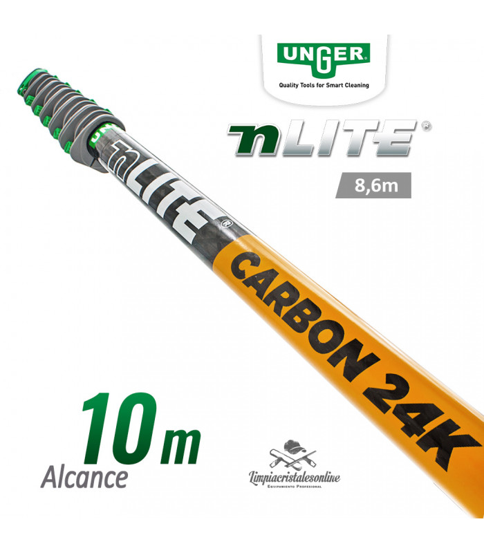Mango telescópico Unger nLITE Carbon 24K 8,6m