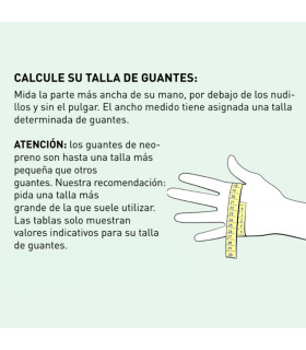 Guía de tallas de guantes de neopreno Unger ErgoTec Guía de tallas de guantes de neopreno Unger ErgoTec
